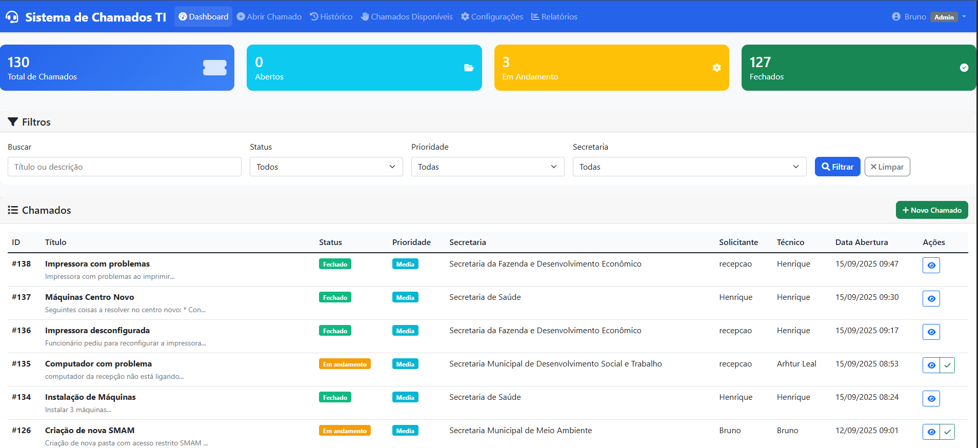 Sistema de Gestão de Chamados-DTI