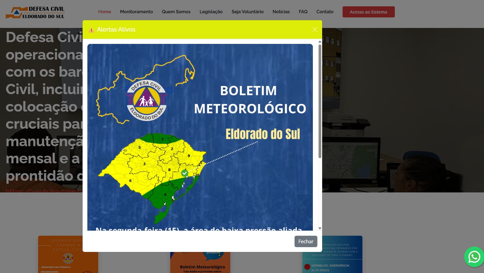 Site Defesa Civil Eldorado do Sul